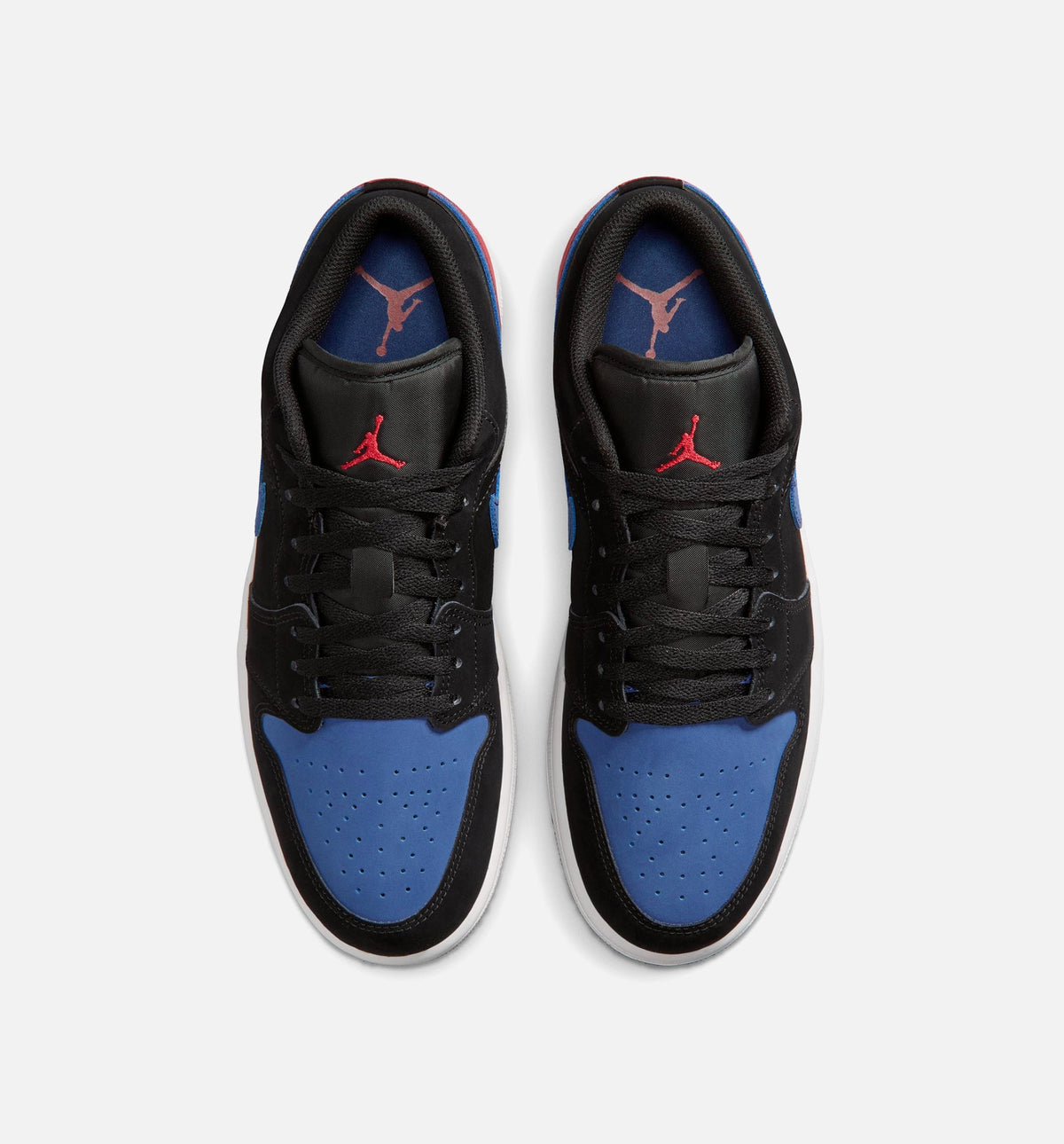 Air Jordan 1 Low Men's Lifestyle Sneakers - Black/White/True Blue/Red