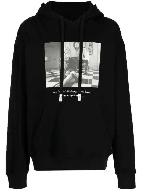 Haculla photograph-print drawstring cotton hoodie
