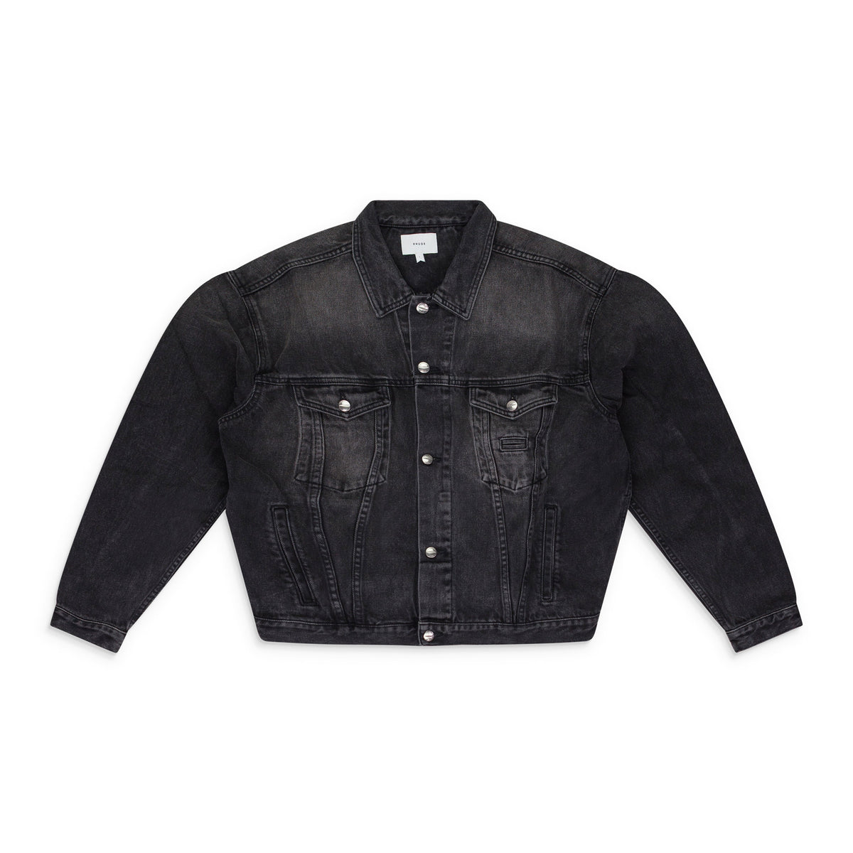 BLACK OVERSIZED DENIM TRUCKER JACKET