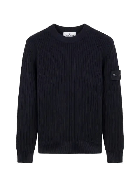 Stone Island Compass-patch ribbed-knit sweater