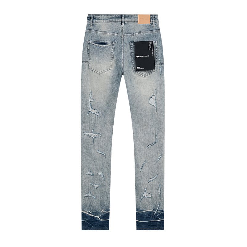 Purple Brand Light Blue Paint Splatter Distressed Jeans