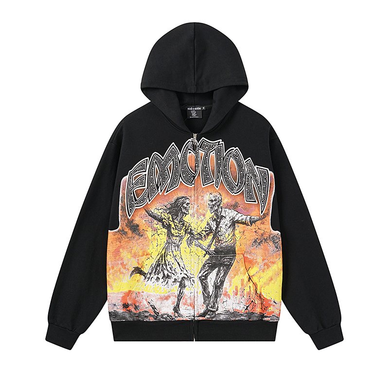 MIXED EMOTION Dancing Figure Zip-Up Hoodie