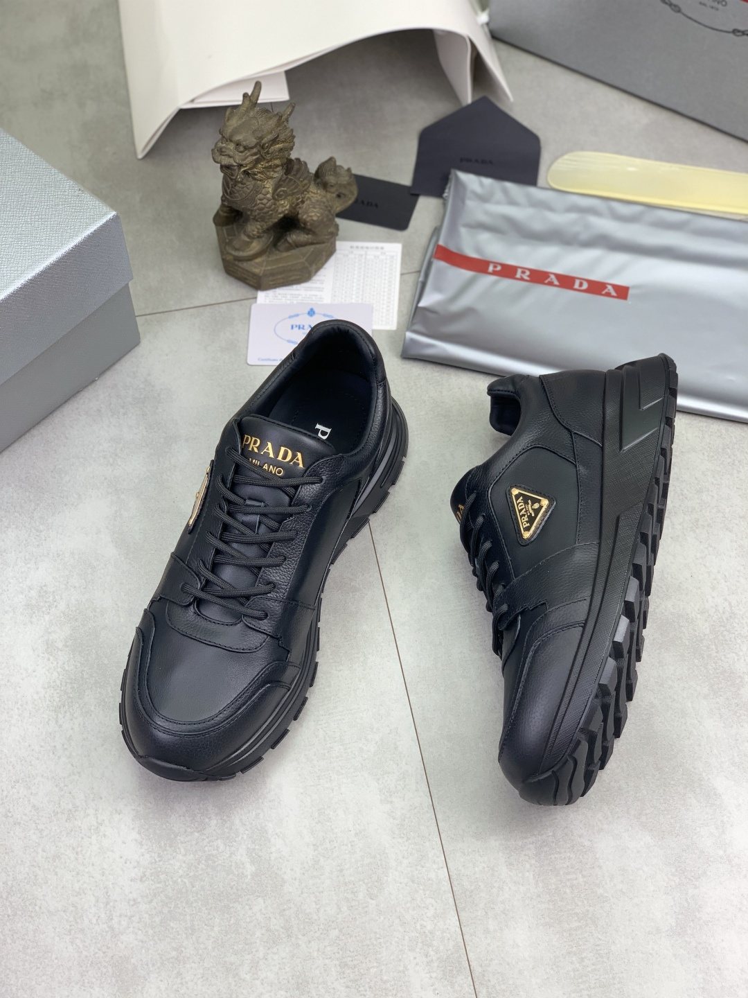 Prada Black Lug Sole Sneakers