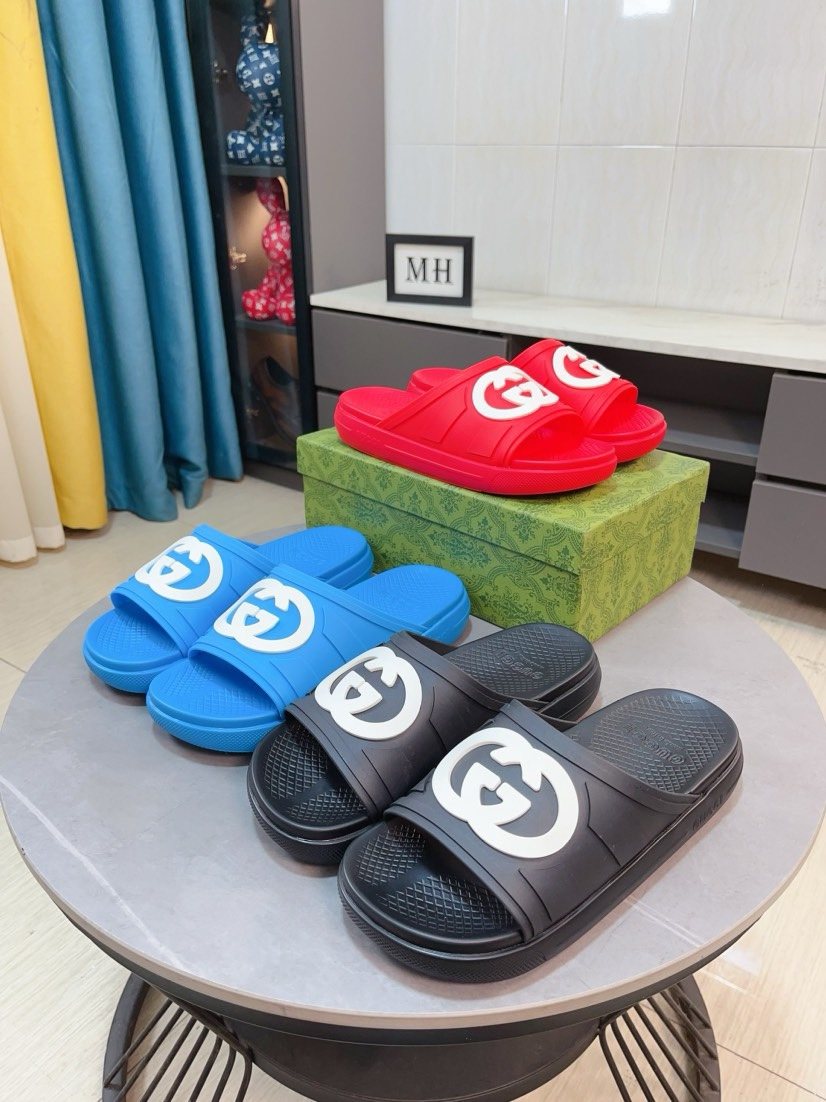 Gucci Emblem Slide Sandals