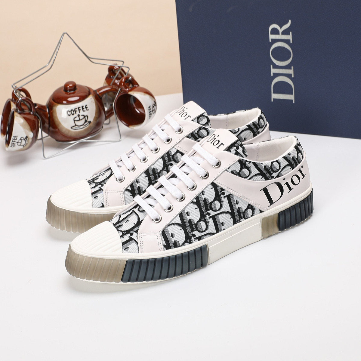 Dior Patterned High-Top Sneakers