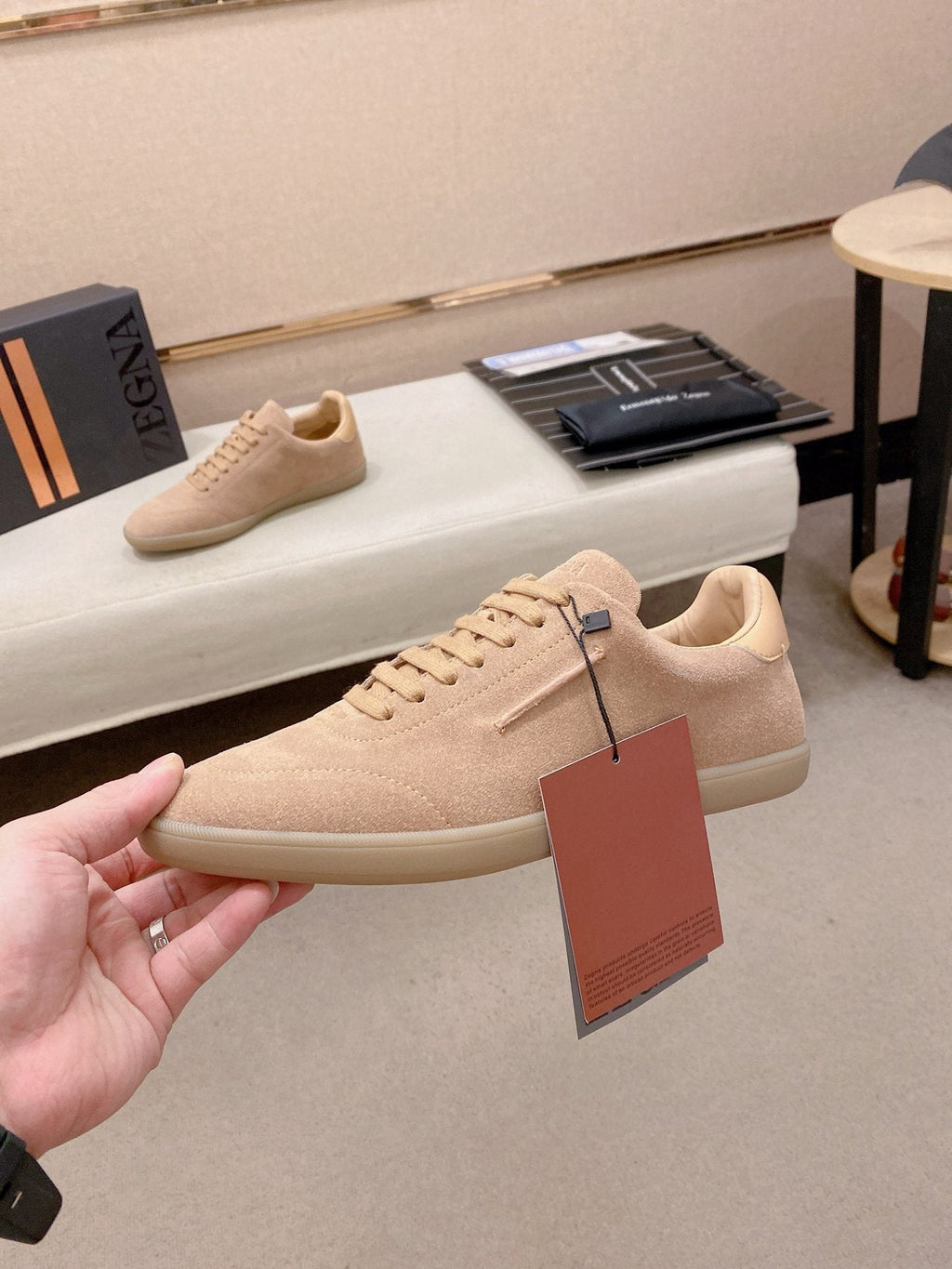 Zegna Men's Suede Low-Top Sneakers