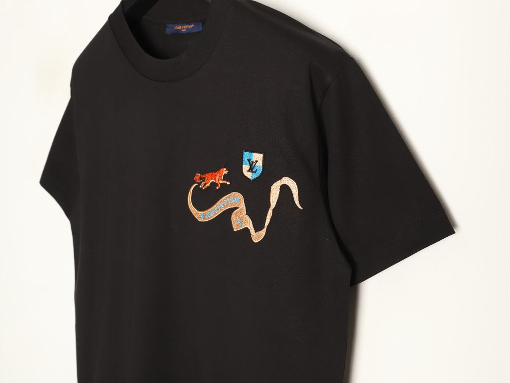 Louis Vuitton Fox and Ribbon Motif T-Shirt - Black